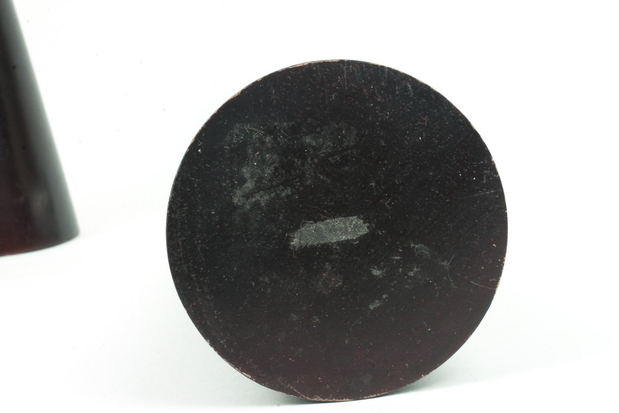 Three Black Wooden Conical Candle Holders