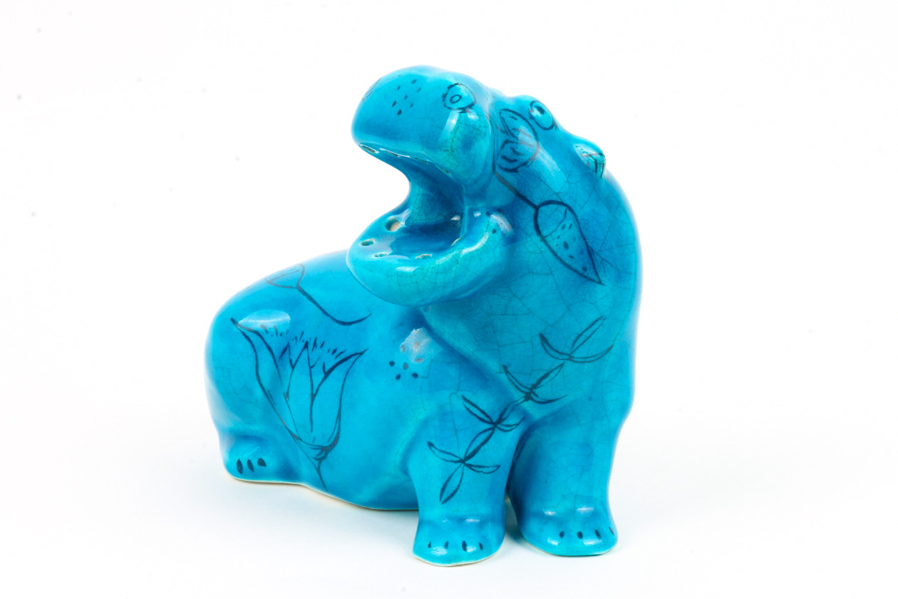 Collection of BMPL Blue Ceramic Hippos