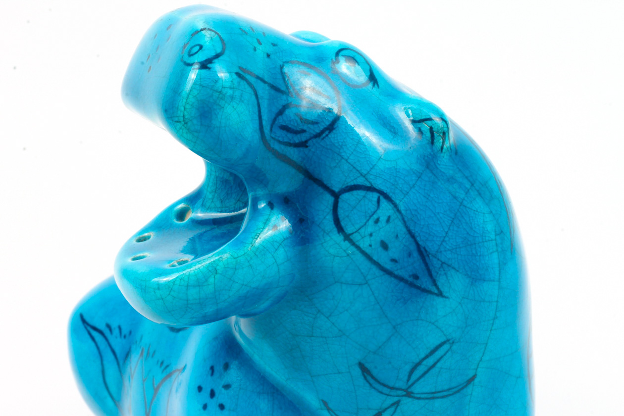 Collection of BMPL Blue Ceramic Hippos