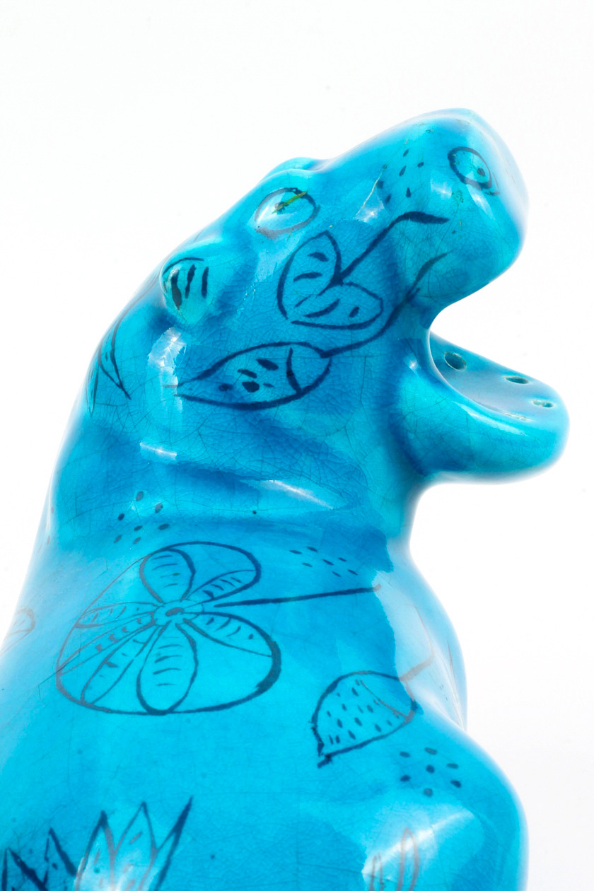 Collection of BMPL Blue Ceramic Hippos