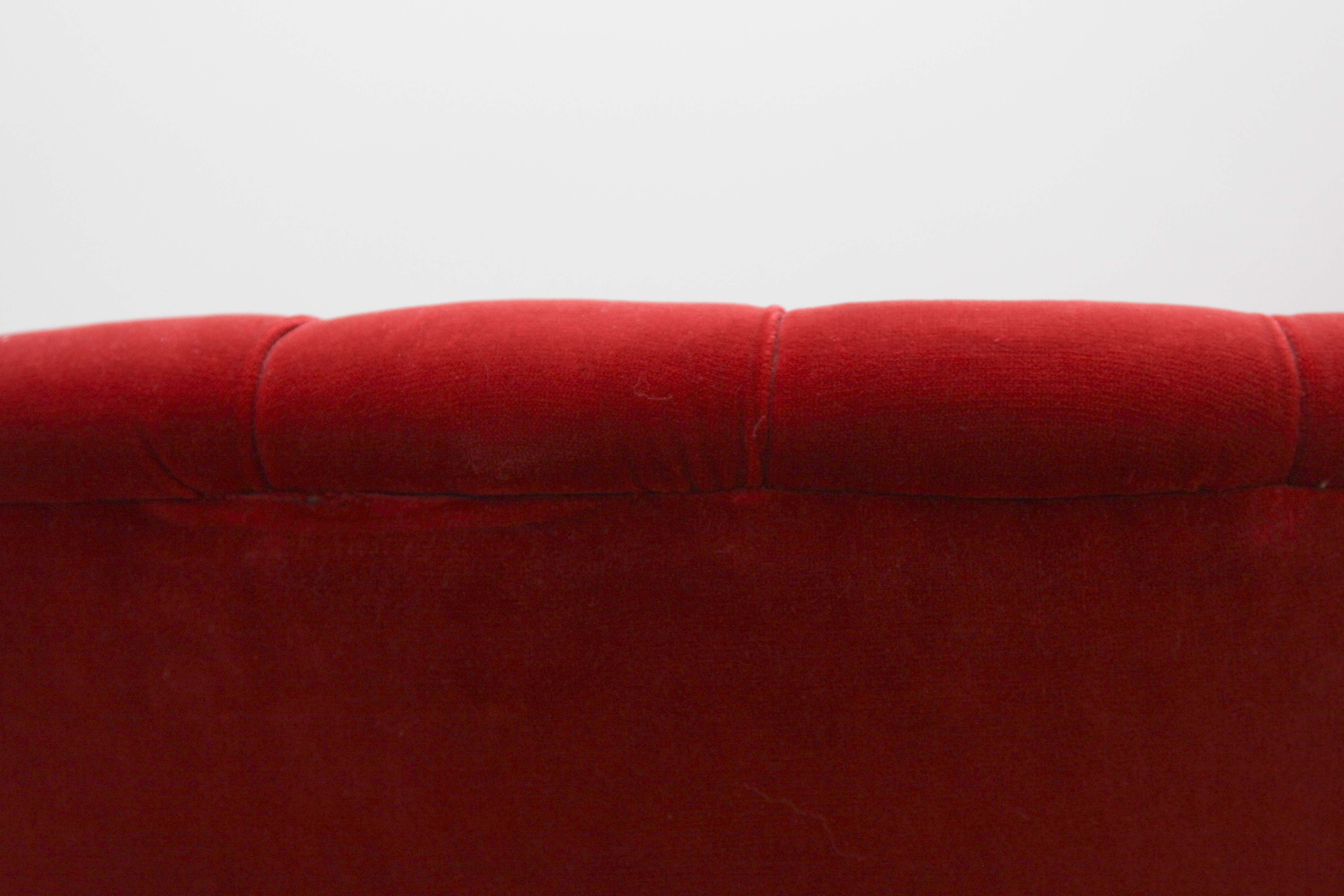 Pair of Victorian Style  Red Velvet Chairs