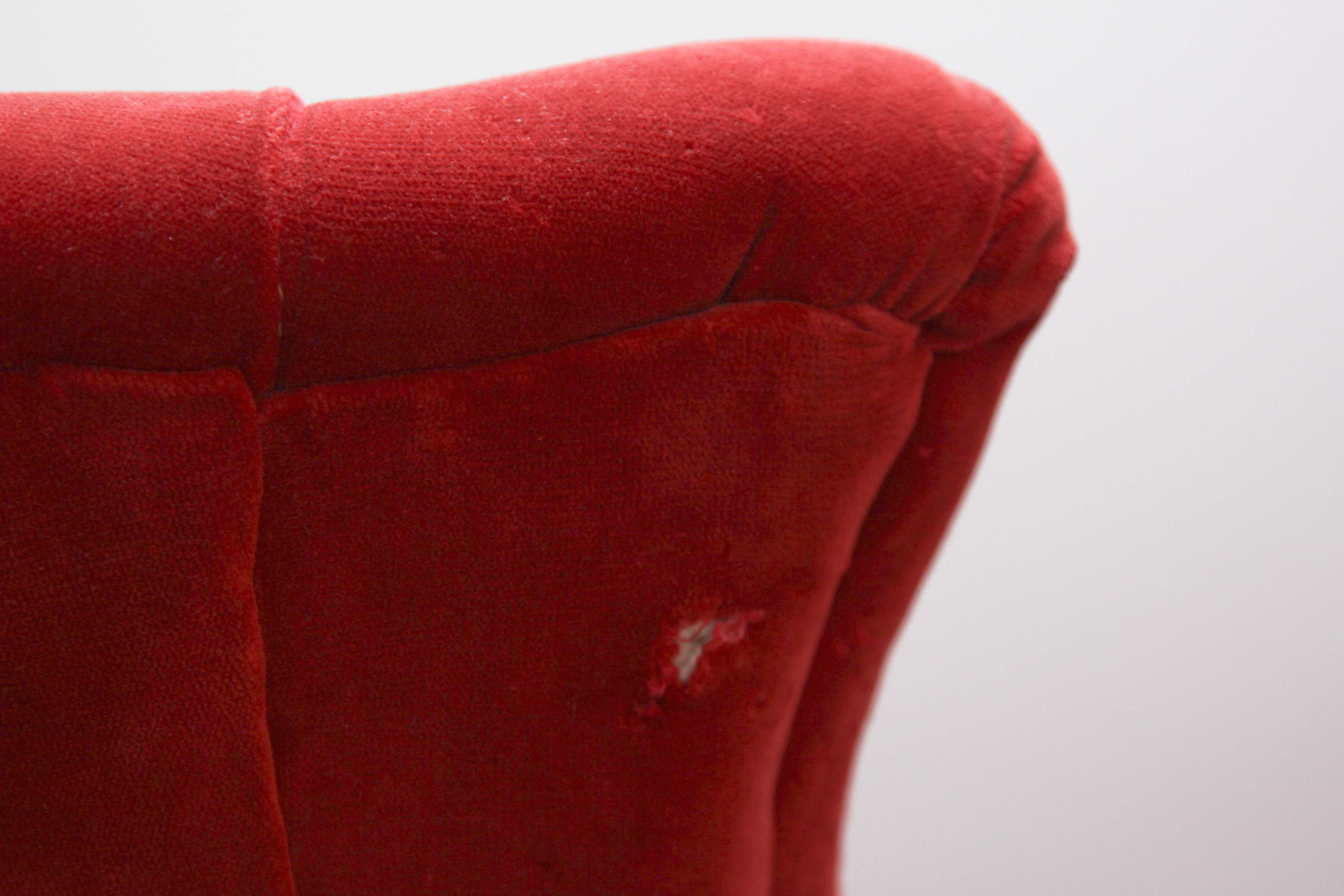 Pair of Victorian Style  Red Velvet Chairs