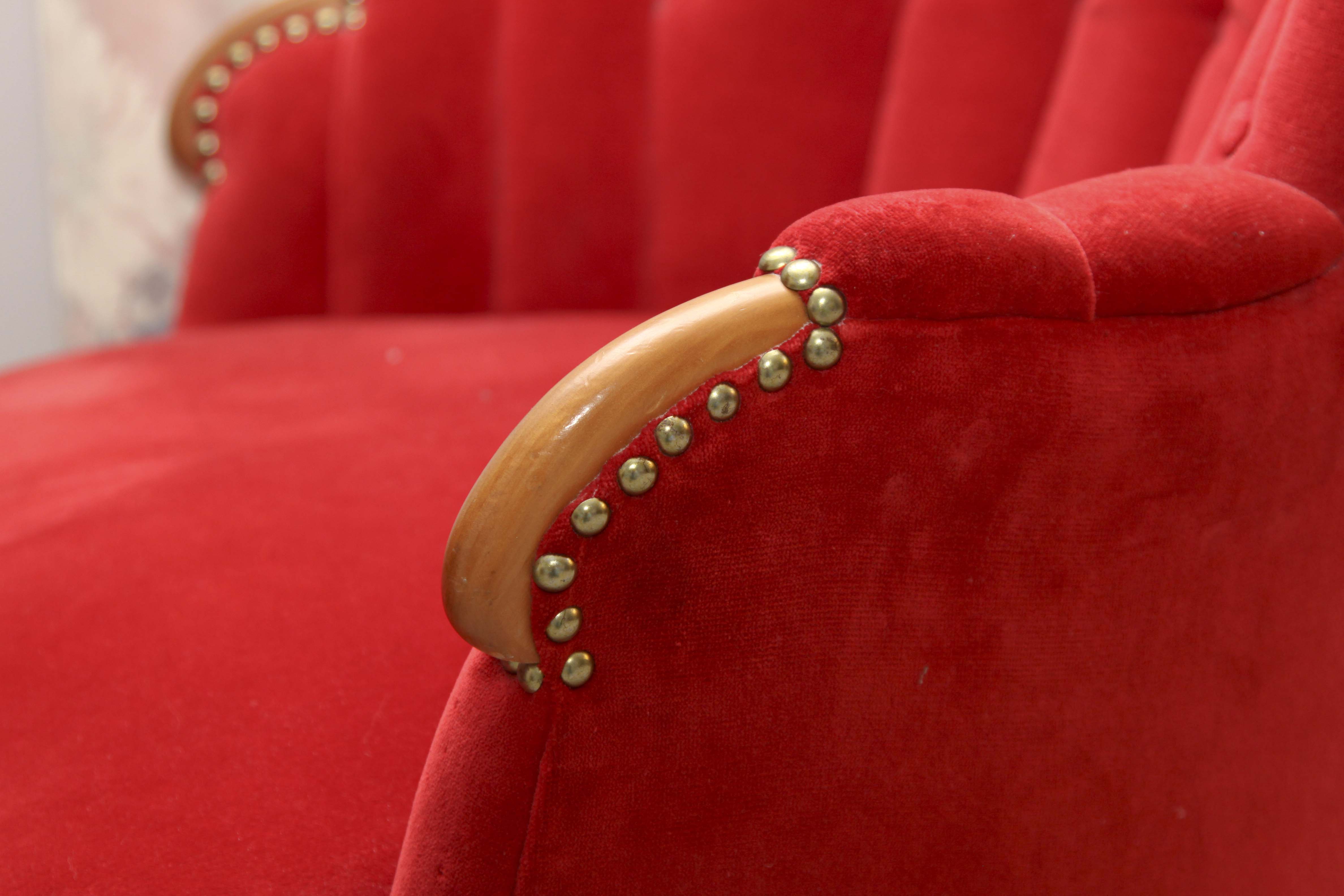 Pair of Victorian Style  Red Velvet Chairs