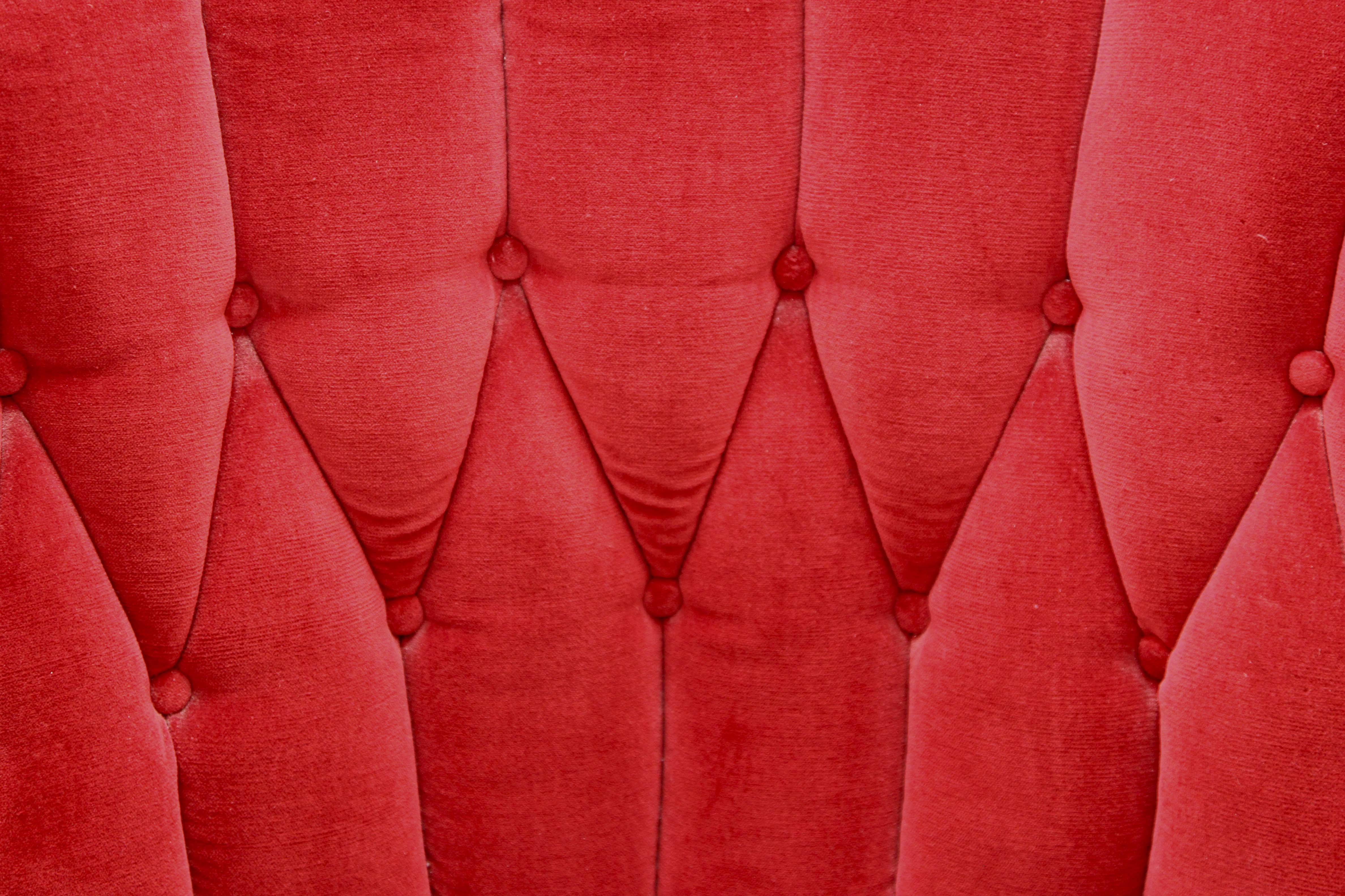 Pair of Victorian Style  Red Velvet Chairs