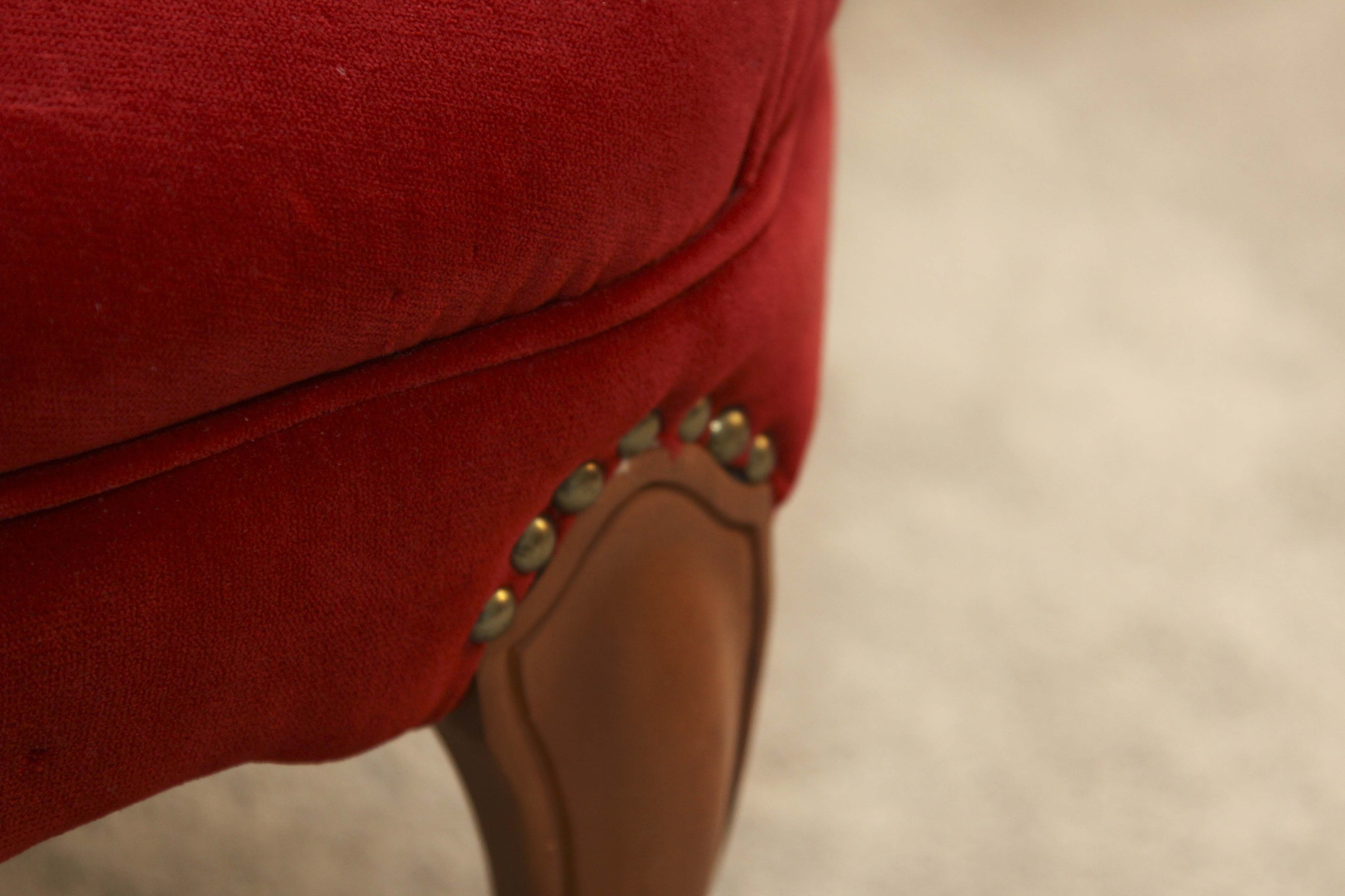 Pair of Victorian Style  Red Velvet Chairs