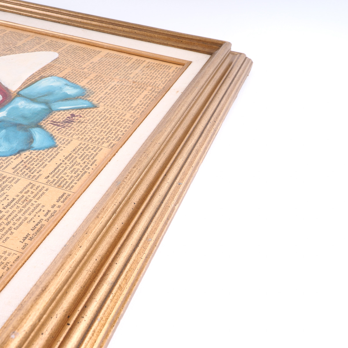 Framed Clown  Oil Portrait on The Wall Street Journal  by John Bernard Alwes