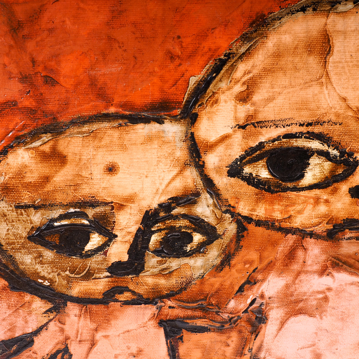 Coyle Oil Painting of Mother and Children By