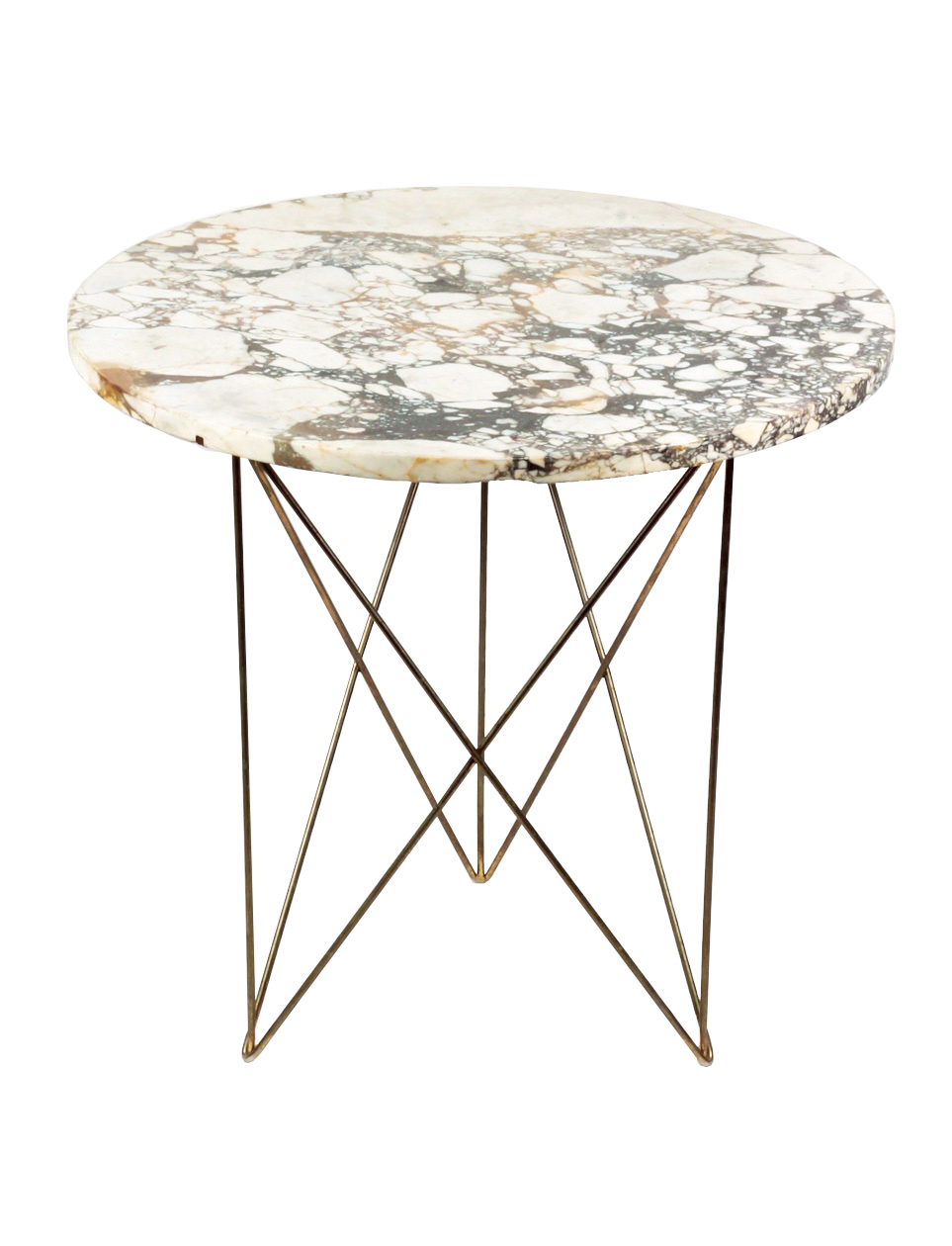 Mid Century White Marble Side Table
