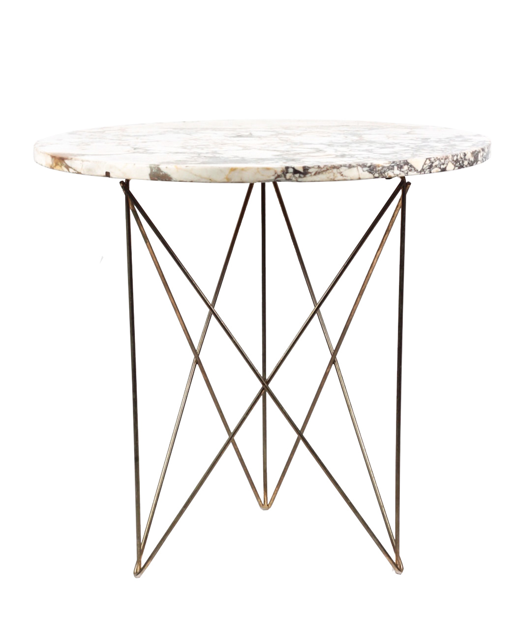 Mid Century White Marble Side Table