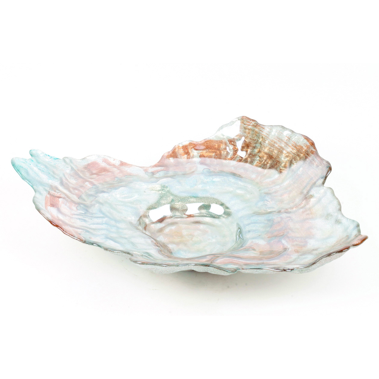 1950s Iridescent Art Glass Centerpiece