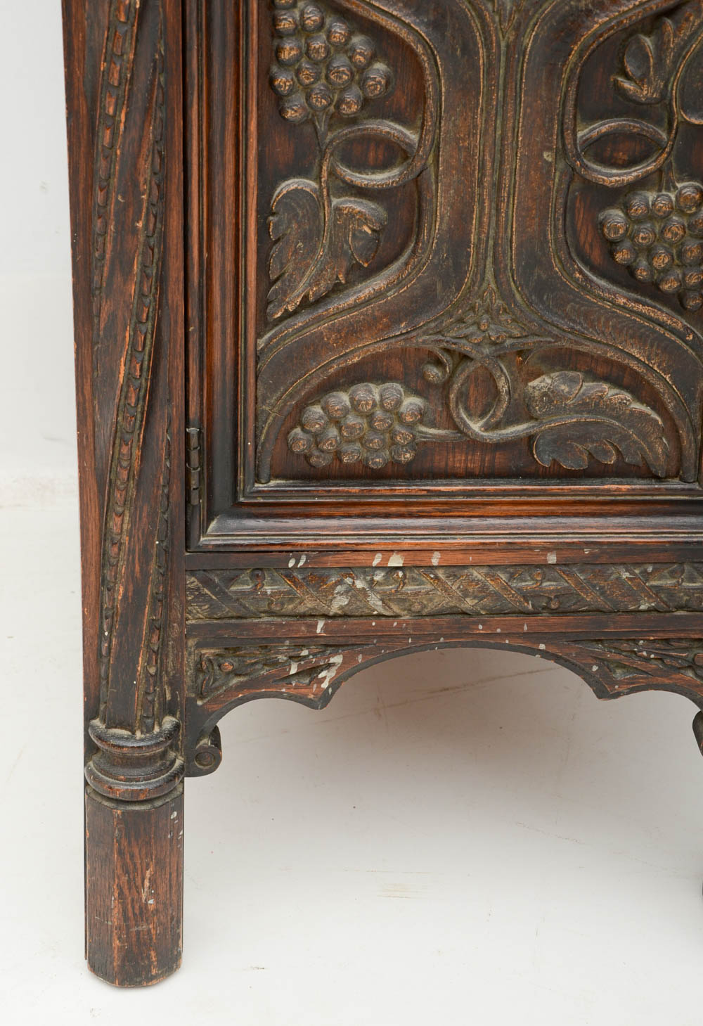 Vintage Ornate Walnut Vanity Desk with Mirror
