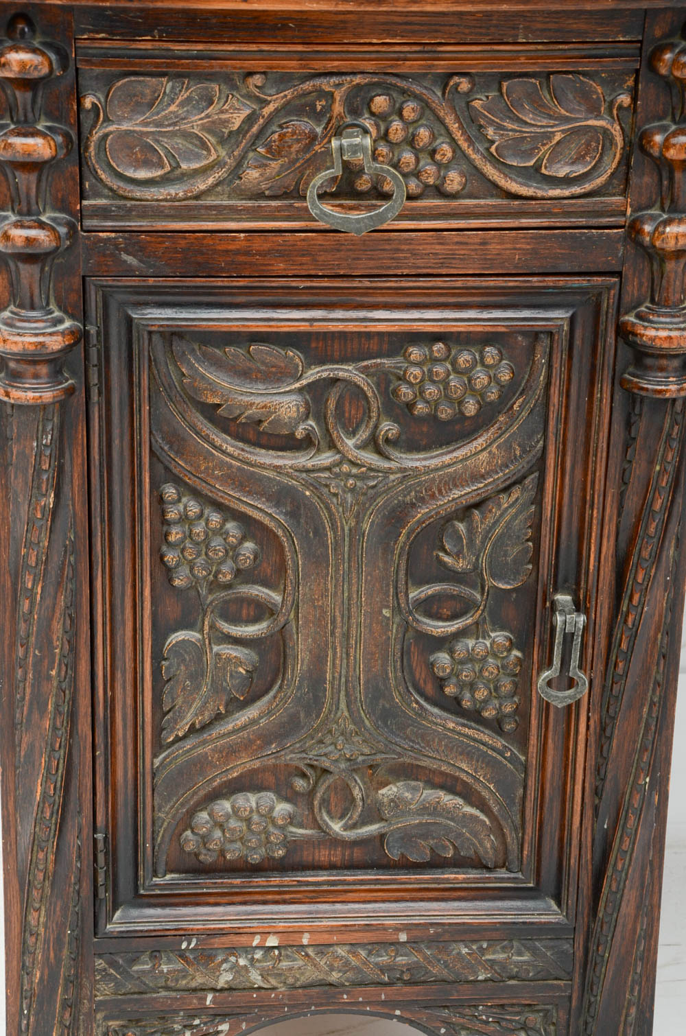 Vintage Ornate Walnut Vanity Desk with Mirror