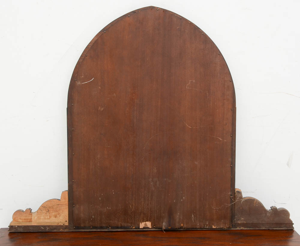 Vintage Ornate Walnut Vanity Desk with Mirror