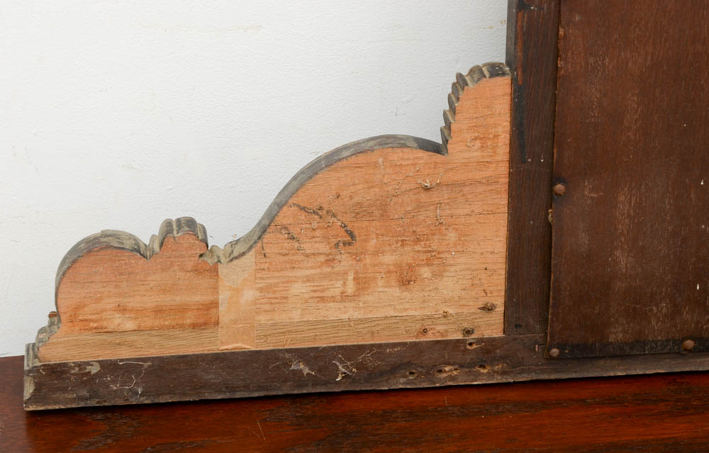 Vintage Ornate Walnut Vanity Desk with Mirror