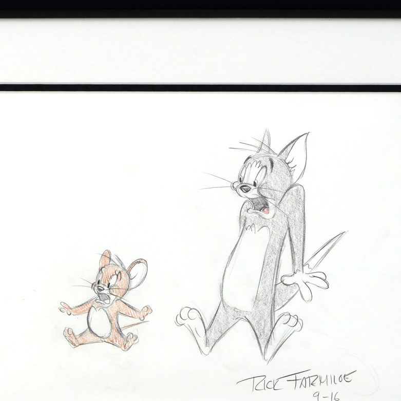 Rick Farmiloe "Tom and Jerry" Signed Sketch