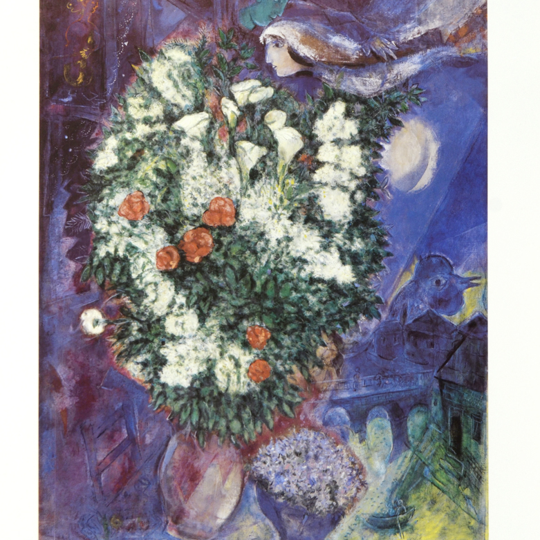 Marc Chagall "Bouquet with Flying Lover" Fine Art Poster