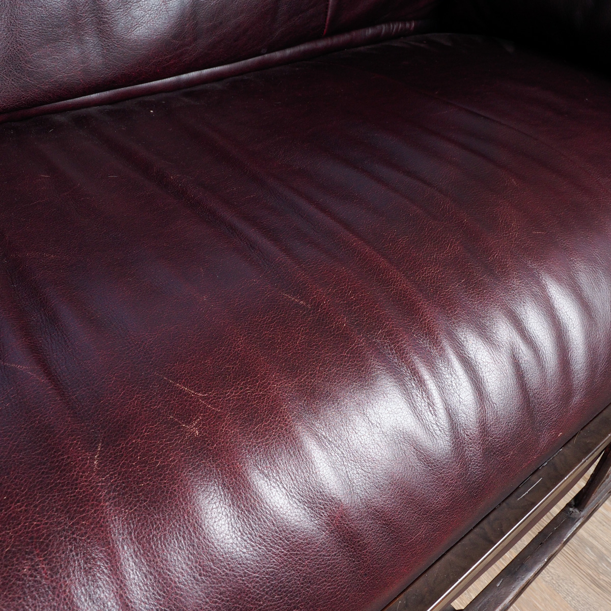 Chocolate Leather "Ernest Hemingway" Iron Sofa By Thomasville