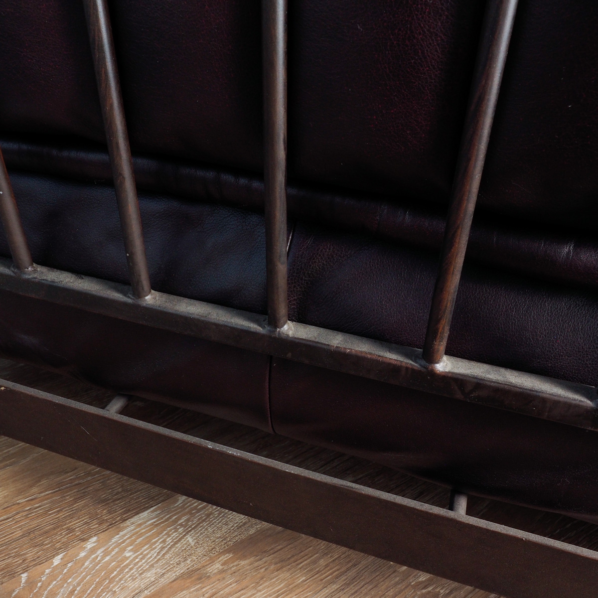 Chocolate Leather "Ernest Hemingway" Iron Sofa By Thomasville