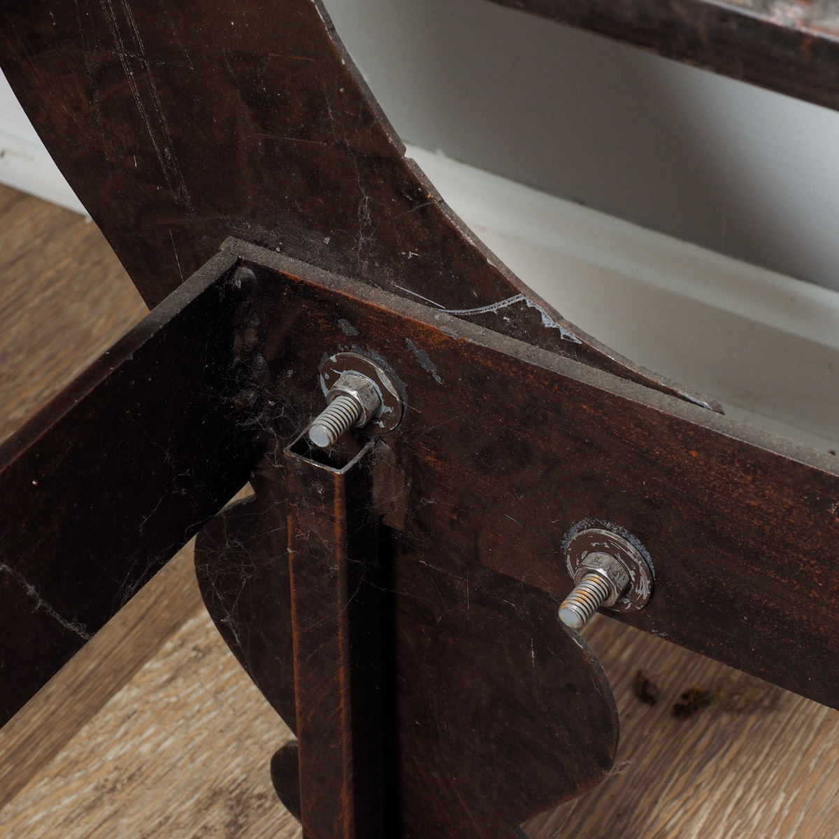 Chocolate Leather "Ernest Hemingway" Iron Sofa By Thomasville