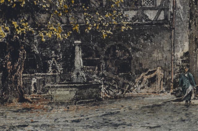 Luigi Kasimir Signed Aquatint Etching "Freiburg Cathedral"