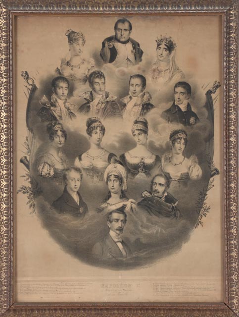 Antique 19th-Century Lithograph "Napoléon 1er. Empereur des Francais et sa Famille"