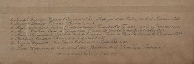 Antique 19th-Century Lithograph "Napoléon 1er. Empereur des Francais et sa Famille"