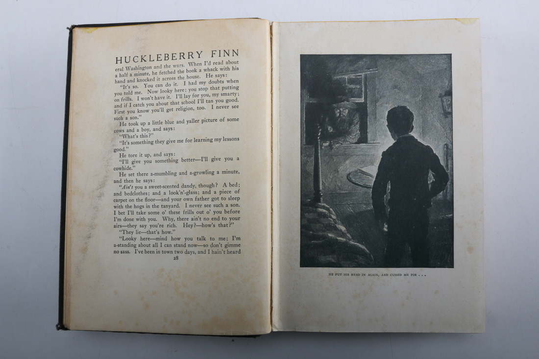 Collection of Four Vintage Books Including "Huckleberry Finn"