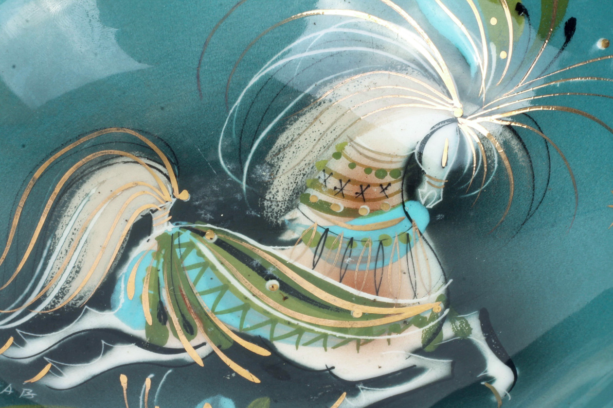 Vintage Sascha Brastoff Ceramic Star and Steed Dish