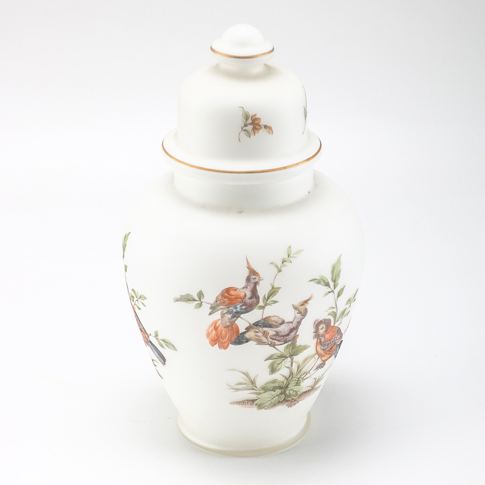 Vintage Italian Satin Art Glass Bird Vase