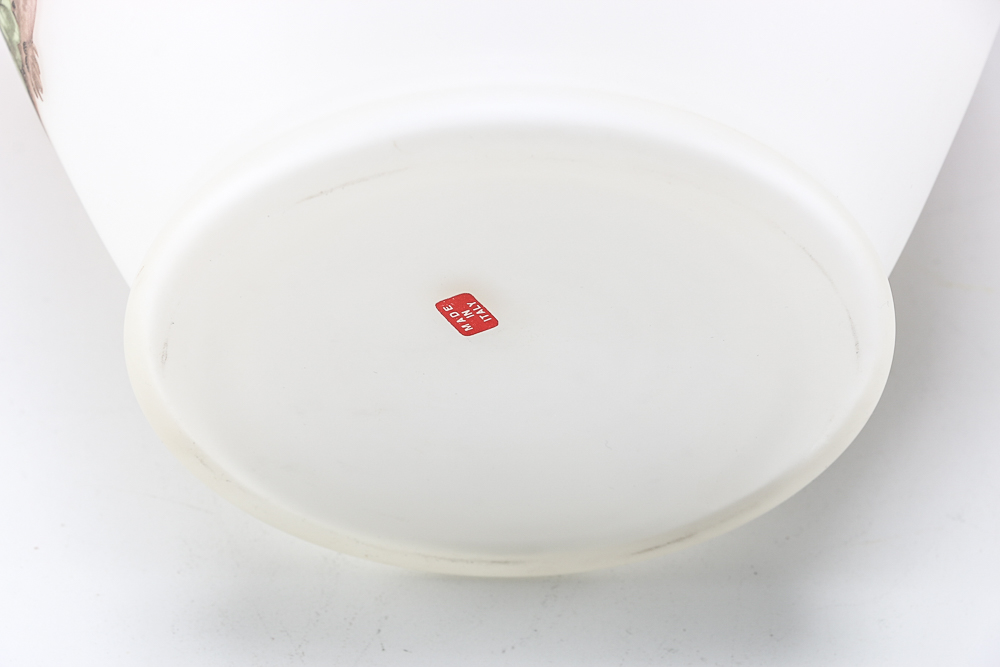 Vintage Italian Satin Art Glass Bird Vase