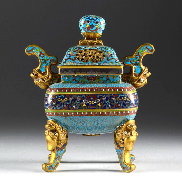 Antique Chinese Cloisonné Censer