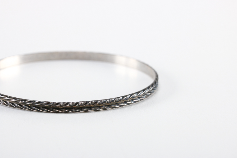 Sterling Silver Bangle Bracelets and Ring