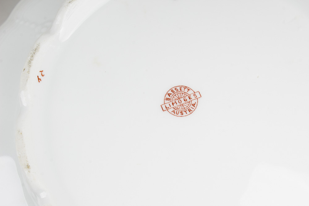 Assortment of Haviland and Limoges Pink Floral Dishes