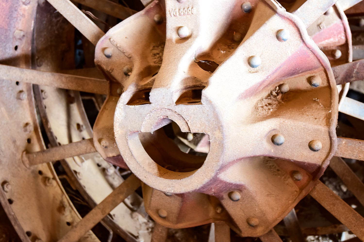 Set of Three Large Cast Iron Tractor Wheels