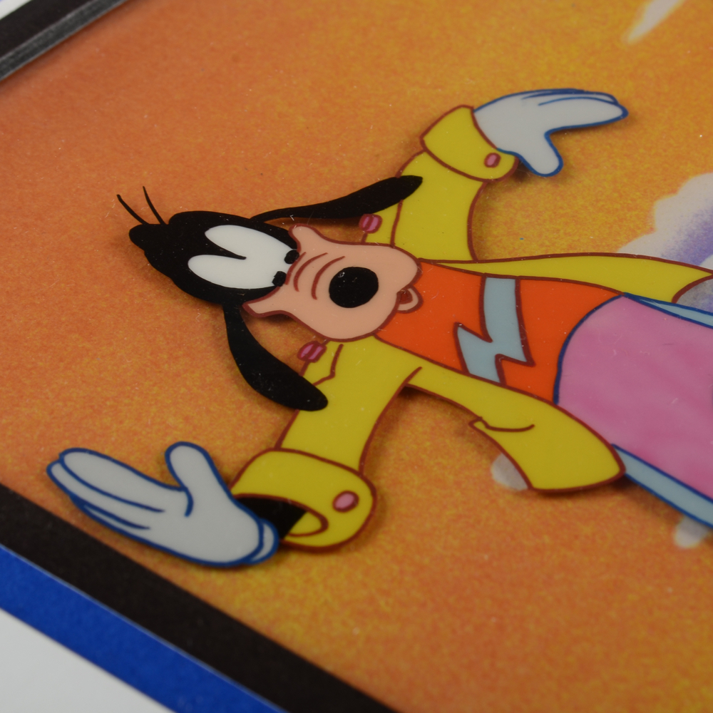 Hand Painted Disney Production Cell of Mickey Mouse, Goofy and Donald Duck