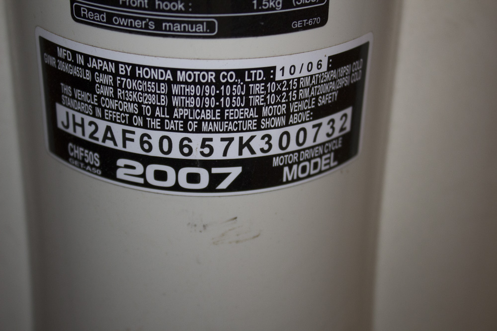 2007 Honda Metropolitan Gas-Powered Scooter