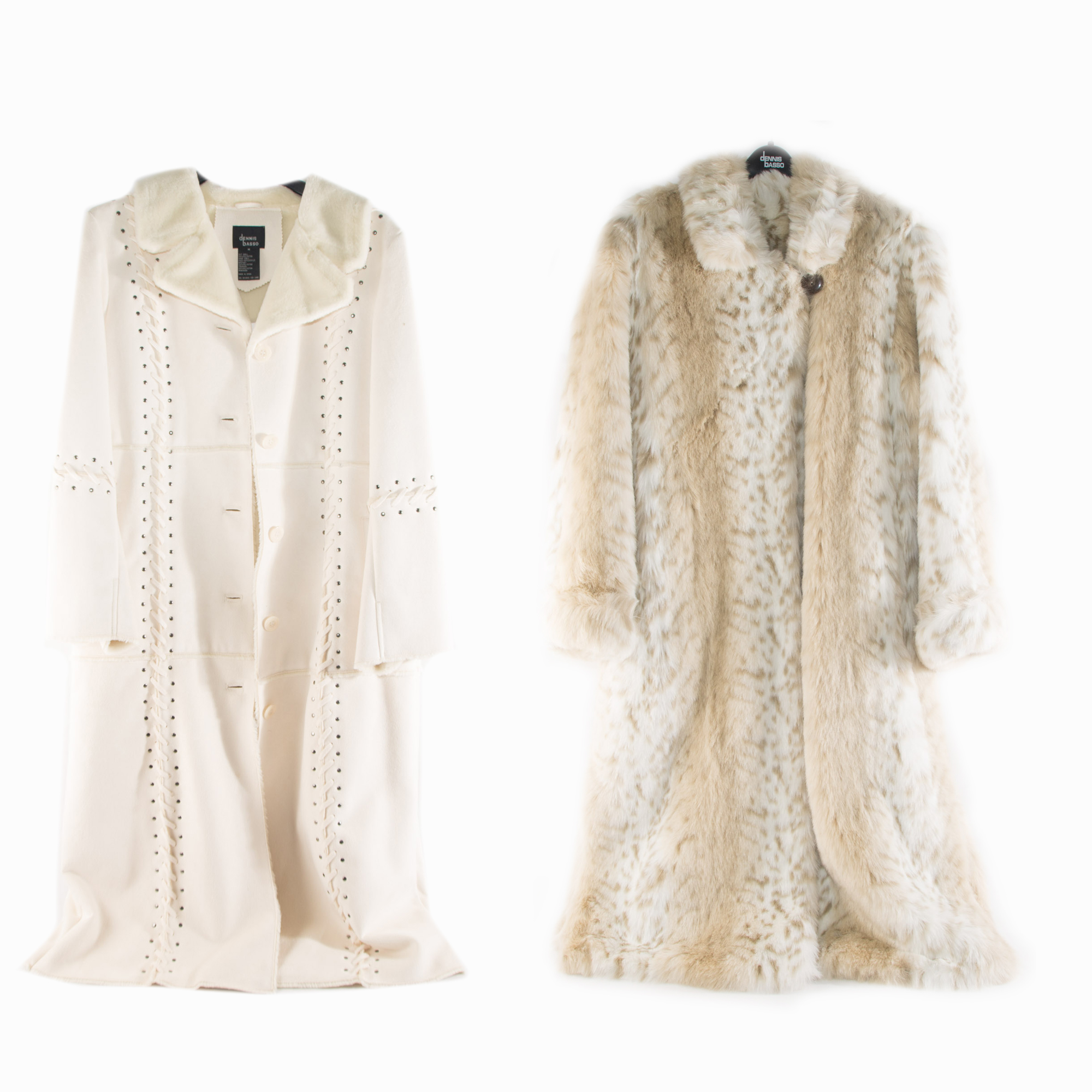 Two Women's Dennis Basso Faux Fur Coats