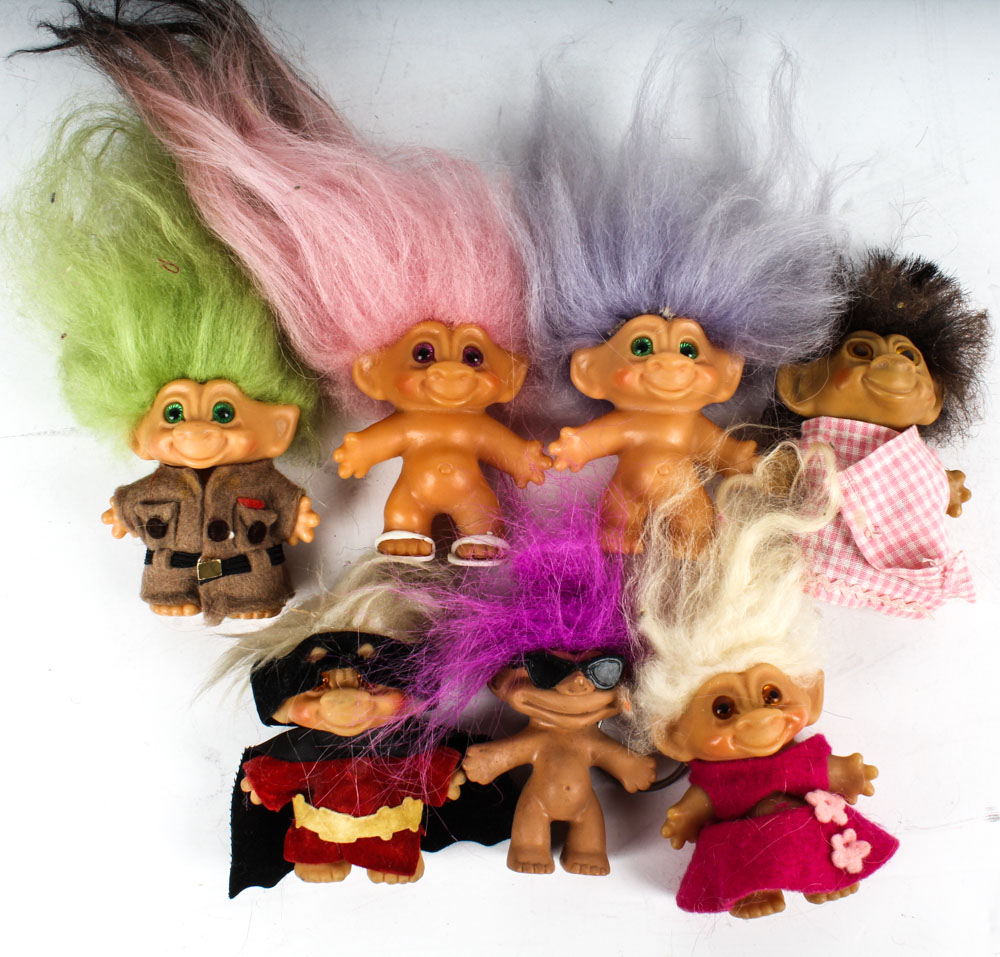 Vintage Troll House and Trolls