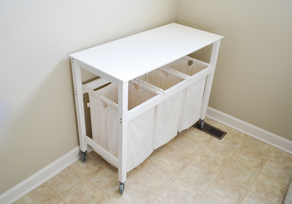 Laundry Bin Table on Caster Wheels