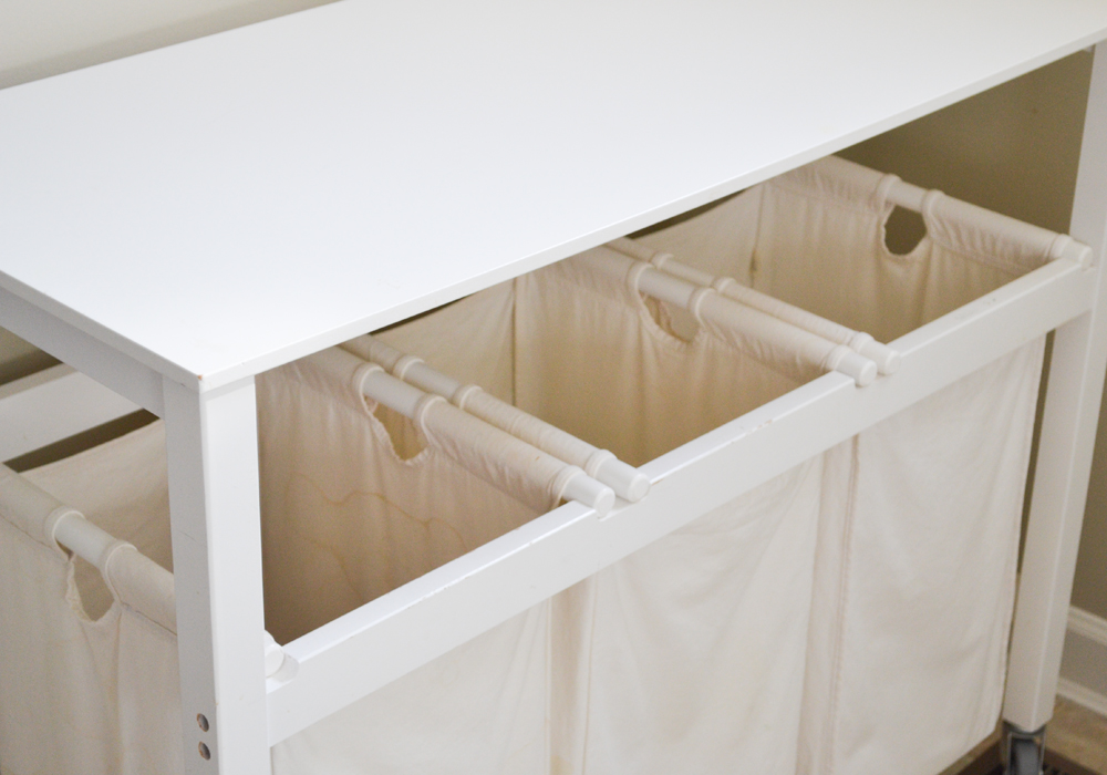 Laundry Bin Table on Caster Wheels