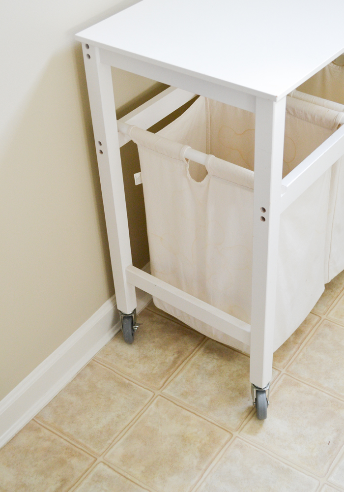 Laundry Bin Table on Caster Wheels
