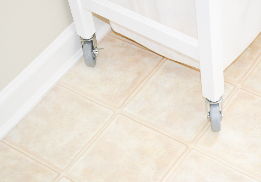 Laundry Bin Table on Caster Wheels
