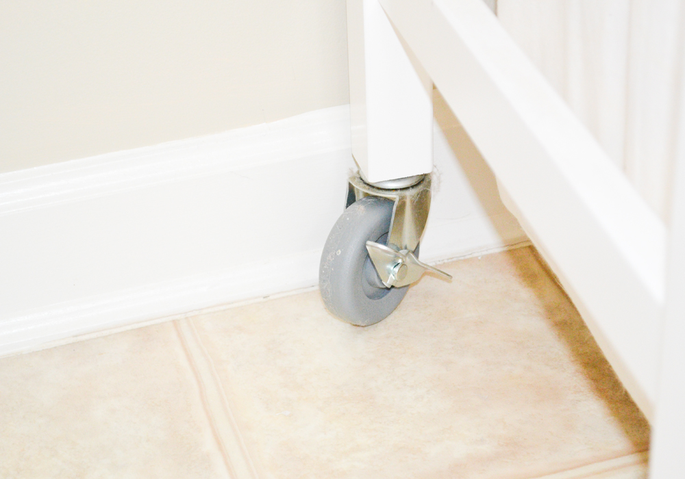 Laundry Bin Table on Caster Wheels