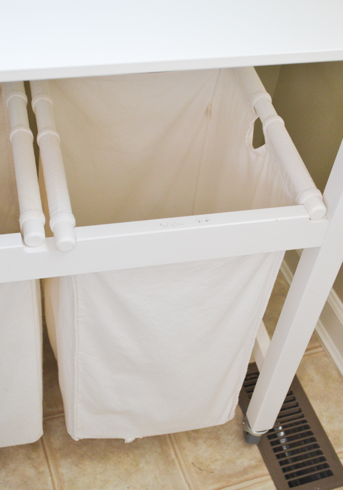 Laundry Bin Table on Caster Wheels