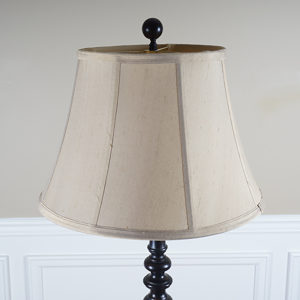 Black Bobbin Turned Floor Lamp