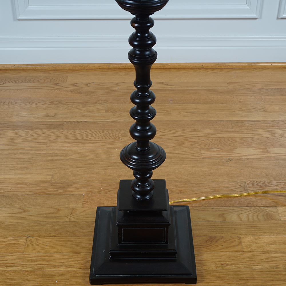 Black Bobbin Turned Floor Lamp