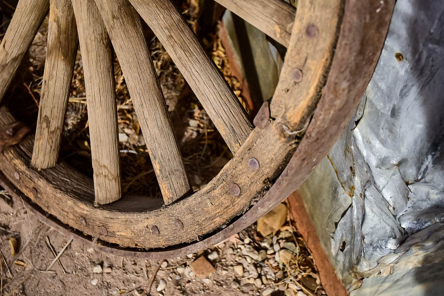 Antique Wood and Iron Wagon Wheel