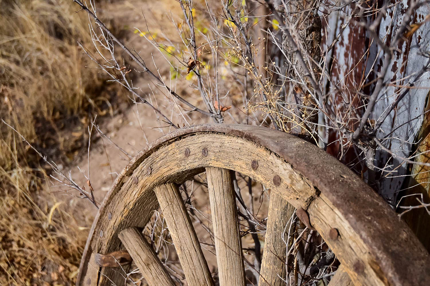 Antique Wood and Iron Wagon Wheel