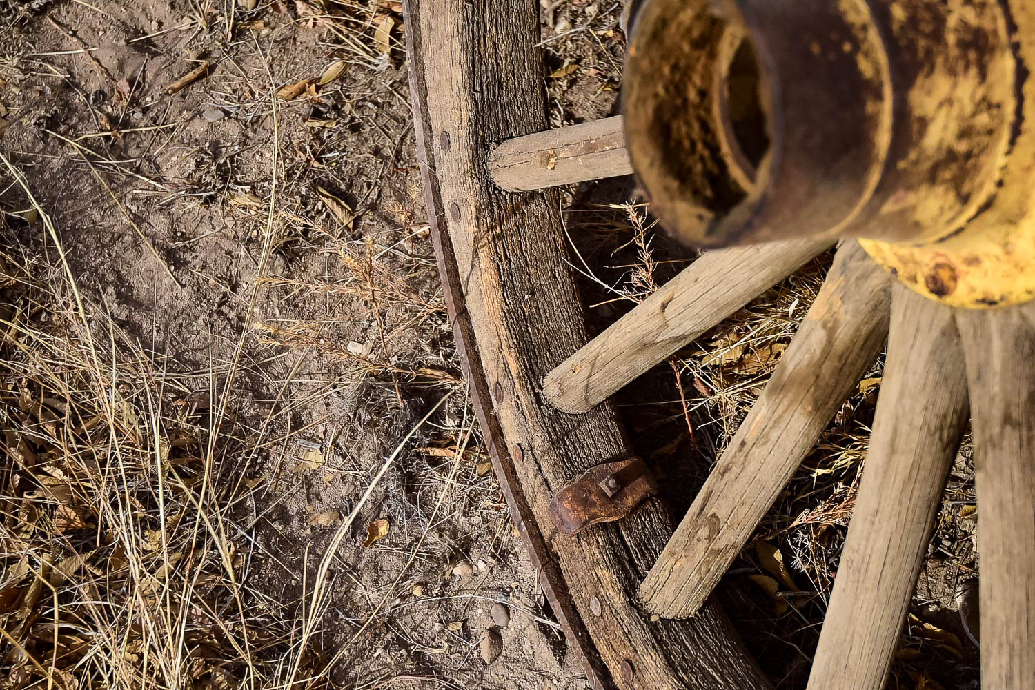 Antique Wood and Iron Wagon Wheel
