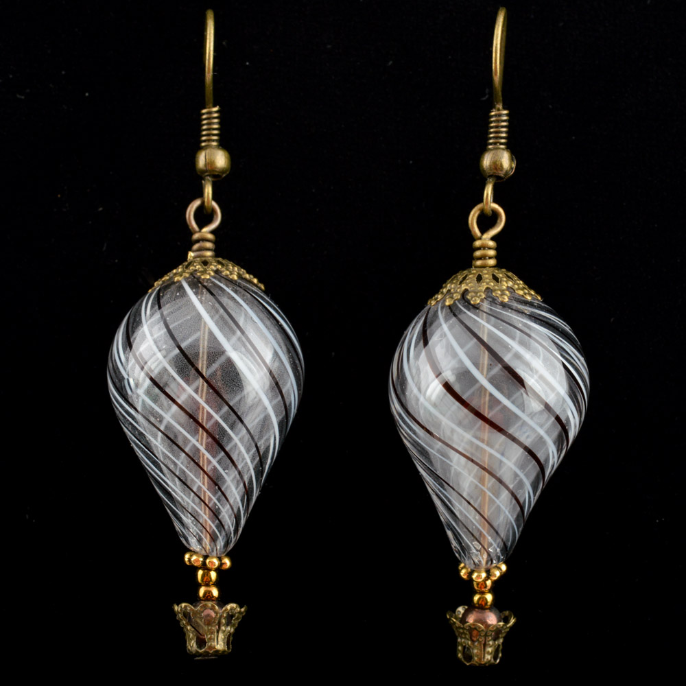 Handcrafted Hot Air Balloon Blown Glass Earrings